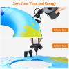 imagePULIDIKI Air Pump Electric Air Pump for Inflatables Air Mattress Pump Rechargeable Battery Air Pump with 3 Nozzles Inflator Deflator for Camping Air Mattress Beds Air Sofa Boat Pool Toys