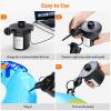 imagePULIDIKI Air Pump Electric Air Pump for Inflatables Air Mattress Pump Rechargeable Battery Air Pump with 3 Nozzles Inflator Deflator for Camping Air Mattress Beds Air Sofa Boat Pool Toys