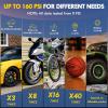imagePULIDIKI Tire Inflator Portable Air Compressor Electric Air Pump for Car Tires AutoOff Bike Pump with Tire Pressure Gauge Emergency Light Cordless Air Pump for Car Motorcycle Bicycle Ball
