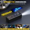 imagePULIDIKI Tire Inflator Portable Air Compressor Electric Air Pump for Car Tires AutoOff Bike Pump with Tire Pressure Gauge Emergency Light Cordless Air Pump for Car Motorcycle Bicycle Ball