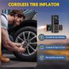 imagePULIDIKI Tire Inflator Portable Air Compressor Electric Air Pump for Car Tires AutoOff Bike Pump with Tire Pressure Gauge Emergency Light Cordless Air Pump for Car Motorcycle Bicycle Ball