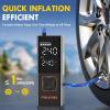 imagePULIDIKI Tire Inflator Portable Air Compressor Electric Air Pump for Car Tires AutoOff Bike Pump with Tire Pressure Gauge Emergency Light Cordless Air Pump for Car Motorcycle Bicycle Ball
