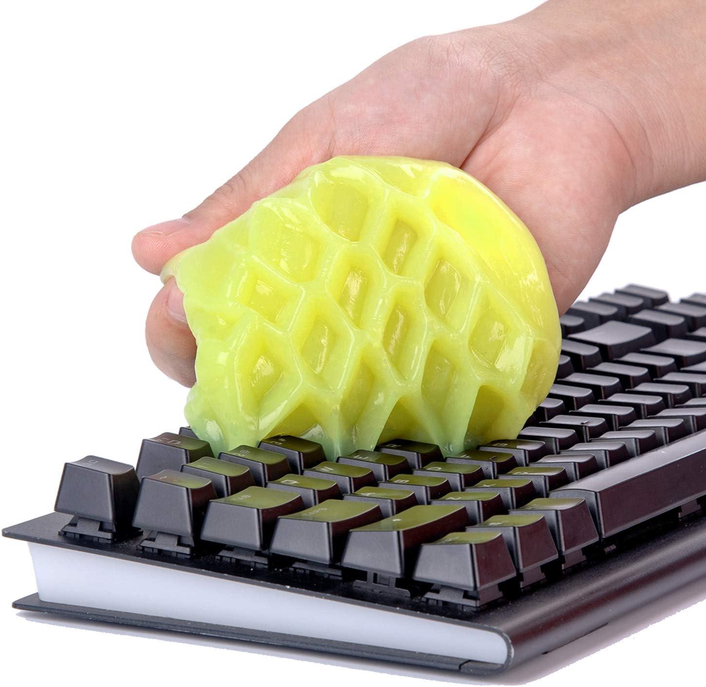 image4Pack ColorCoral Dust Cleaner Keyboard Cleaning Gel Universal Cleaning Gadget Slime for Car Cleaning and Computer Dusting 4PackYellow