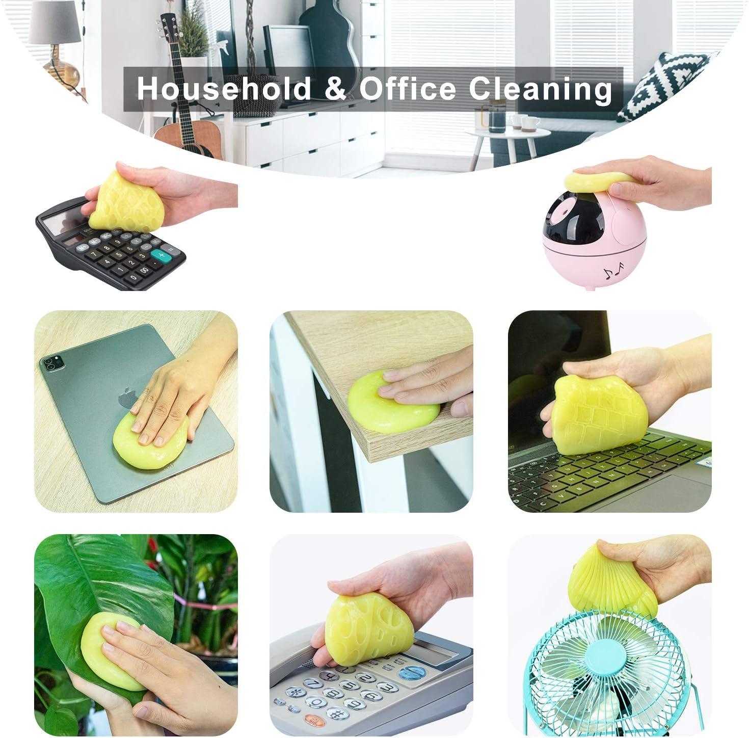 image4Pack ColorCoral Dust Cleaner Keyboard Cleaning Gel Universal Cleaning Gadget Slime for Car Cleaning and Computer Dusting 4PackYellow