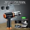 imageCOLORCORAL 12in1 Cordless Compressed Air Duster with 2Speeds 120000RPM LED Light Computer Vacuum Air Duster 2in1 Perfect for Deep Cleaning Keyboards PCs Cars and Electronics