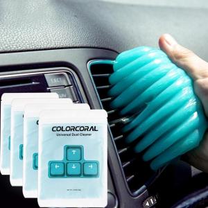 image4Pack ColorCoral Dust Cleaner Keyboard Cleaning Gel Universal Cleaning Gadget Slime for Car Cleaning and Computer Dusting 4PackBlue