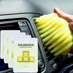 image4Pack ColorCoral Dust Cleaner Keyboard Cleaning Gel Universal Cleaning Gadget Slime for Car Cleaning and Computer Dusting 4PackYellow