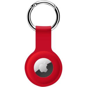 imageCOLORCORAL AirTag Holder 4 Pack AirTag Case with Keychain Silicone Air Tag Cover Key Finder Tracker MultiColor Protective Sleeve for Pet Tracking Kids BagsLuggageRed