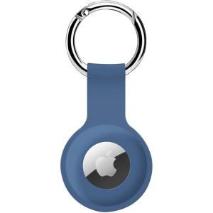 imageCOLORCORAL AirTag Holder 4 Pack AirTag Case with Keychain Silicone Air Tag Cover Key Finder Tracker MultiColor Protective Sleeve for Pet Tracking Kids BagsLuggageNavy