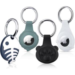 imageCOLORCORAL AirTag Keychain AntiScratch AirTag Holder Compatible with Aapple AirTag Waterproof 2024 Newest Air Tag Case Black FishboneBlackNavyTurquoiseWhite