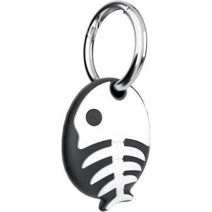 imageCOLORCORAL AirTag Keychain AntiScratch AirTag Holder Compatible with Aapple AirTag Waterproof 2024 Newest Air Tag Case Black FishboneDark