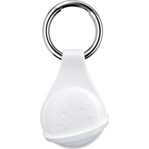 imageCOLORCORAL AirTag Keychain AntiScratch AirTag Holder Compatible with Aapple AirTag Waterproof 2024 Newest Air Tag Case Black FishboneWhite