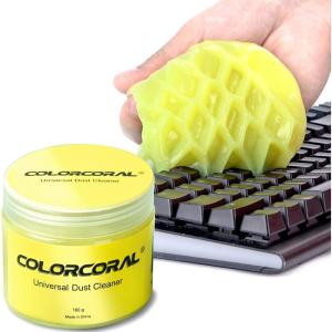 imageCOLORCORAL Cleaning Gel Universal Dust Cleaner for PC Keyboard Car Detailing Office Electronics Laptop Dusting Kit Computer Dust Remover Computer Gaming Car Accessories Gift for Men Women 160g
