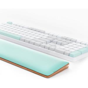 imageCOLORCORAL Wrist Rest for Computer Keyboard Ergonomic Wrist Support with Memory Foam Walnut Wooden Wrist Pad with AntiSlip Rubber Base for Typing Pain Relief Comfort for Office GamingGreen