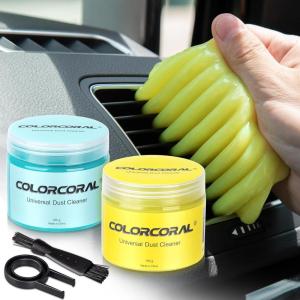 imageCOLORCORAL Car Cleaning Gel 2Pack Car Clean Putty Universal Car Interior Cleaner Slime Perfect Keyboard Cleaning Kit Supplies Auto Detailing Tools Accessories Dust Remover Gifts for Men WomenBlueYellow