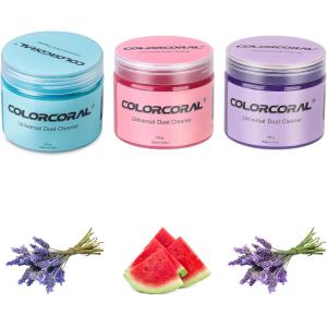 imageCOLORCORAL 3Pack Car Cleaning Gel for Keyboard CleanerLavender ScentedWatermelon Scent