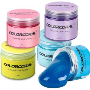 imageCOLORCORAL 5Pack Car Cleaning Gel Clean Putty for Cleaning for Cars Interior Home Cleaning Supplies Reusable Durable Auto Detailing Tools for Keyboard Vent Cleaner Slime
