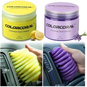 imageCOLORCORAL Car Cleaning Gel Universal Detailing Kit  Automotive Dust Car Crevice Cleaner Slime Auto Air Vent Interior Detail Removal for Putty Cleaning Keyboard Cleaner