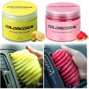 imageCOLORCORAL Car Cleaning Gel Yellow and Car Cleaning Putty Rosed Red Bundle